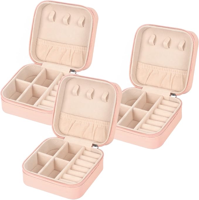 MFXIP Travel Jewelry Case Small Jewelry Box Jewelry Organizer Storage Case Portable PU Leather Mini Jewelry Travel Case for Girls Womens Earring, Necklace, Rings,Bracelets by MFXIP