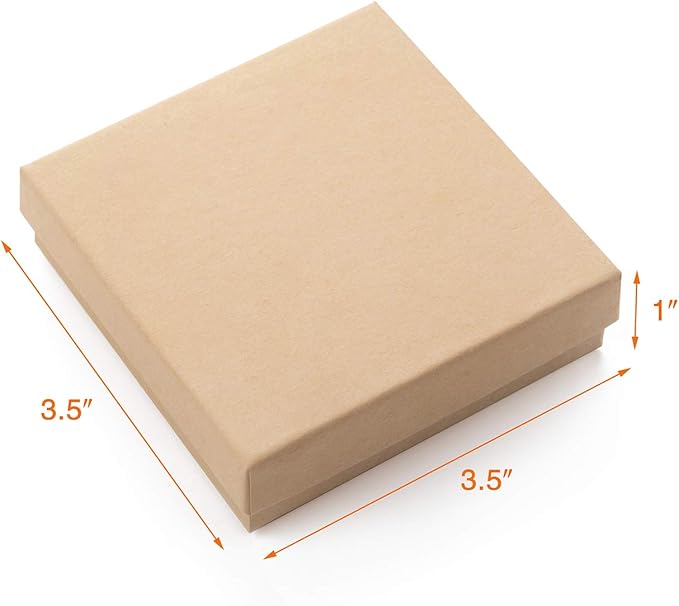 GEFTOL Jewelry Gift Boxes 20 Pack 3.5x3.5x1 Inch Cardboard Jewelry Boxes,Small Gift Boxes for Jewelry Earrings Necklaces Handmade Bangles Bracelets(Brown) - Image 3