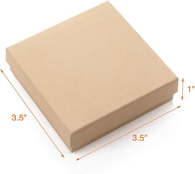 GEFTOL Jewelry Gift Boxes 40 Pack 3.5x3.5x1 Inch Cardboard Jewelry Boxes,Small Gift Boxes for Jewelry Earrings Necklaces Handmade Bangles Bracelets(Brown) - Image 3