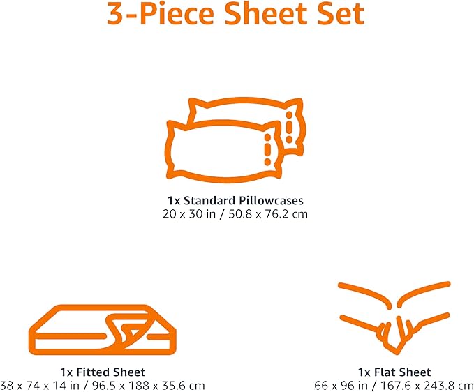 Amazon Basics 100% Cotton Jersey Bed Sheet Set, Twin, Black, Solid