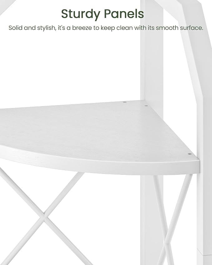 CHOEZON 6-Tier Industrial Corner Shelf, 71.2" Corner Storage Stand, Plant Stand Display Shelf, Corner Bookcase for Bedroom, Living Room, Home Office, White TCJ11WB - Image 5