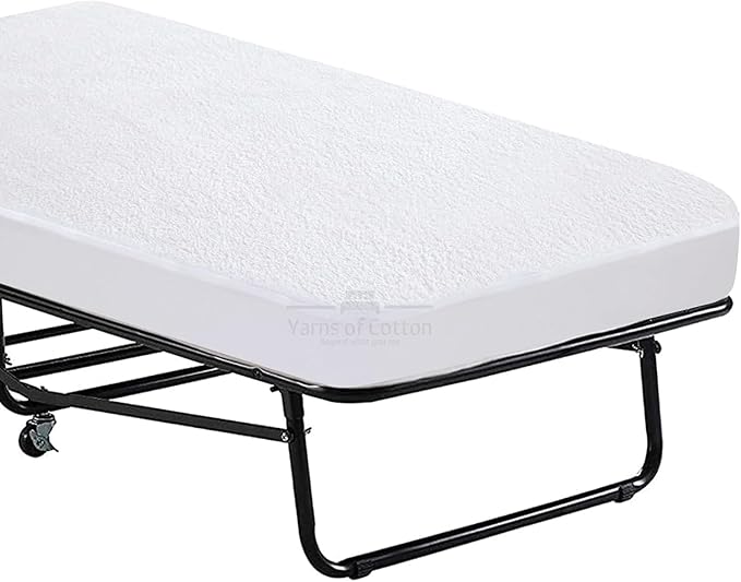 Cot Mattress Protector 42"x80" Waterproof, Terry Soft and Noiseless Mattress Protector Perfect for Daybed 42"x80" Mattress/Narrow Twin/Cot Size/Rv Bunk/Camping Cot (White)
