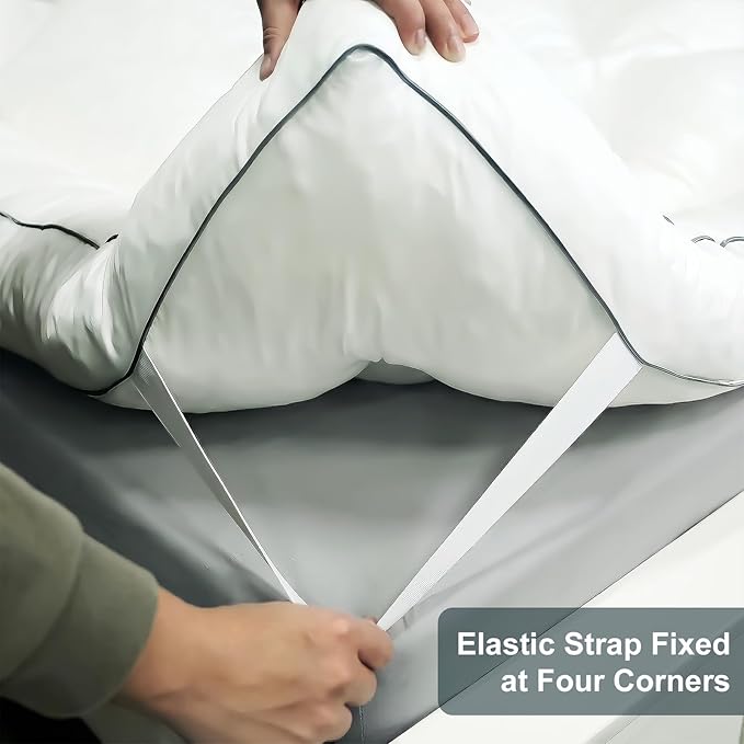 5 Inch Memory Foam Mattress Topper Queen, 2000GSM Shredded Memory Foam Pillow Top, Back Pain Relief & Plush Support, Extra Thick & Breathable, Master Bedroom Favorite