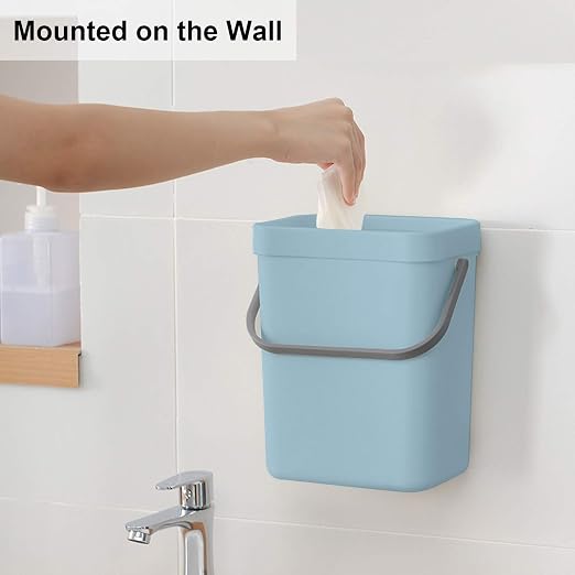 LALASTAR Compost Bin Kitchen, Small Compost Bin for Kitchen, Countertop Compost Bucket with Lid, Odorless Hanging Trash Can for RV/Office/Dog, Mini Food Waste Bin for Countertop, 3L/0.8 Gal, Blue - Image 5