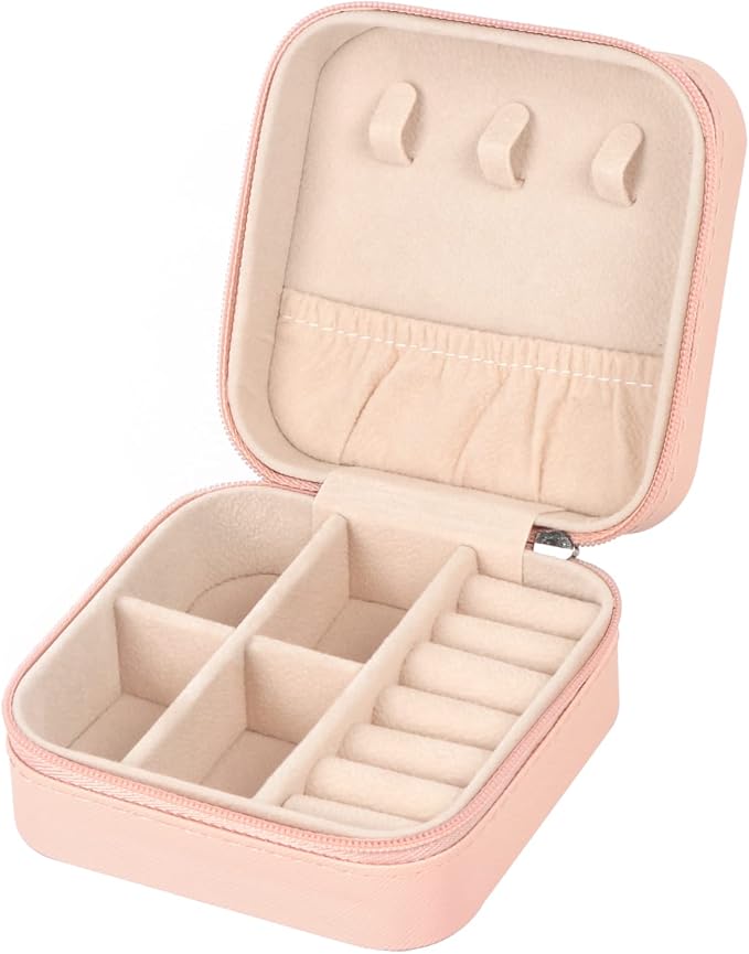 MFXIP Travel Jewelry Case Small Jewelry Box Jewelry Organizer Storage Case Portable PU Leather Mini Jewelry Travel Case for Girls Womens Earring, Necklace, Rings,Bracelets by MFXIP