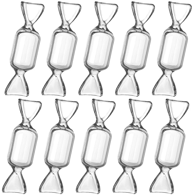 FZBNSRKO 50 Pcs Clear Candy Shaped Jewelry Box,Mini Jewelry Organizer Boxes Lovely Plastic Candy Container DIY Jewelry Accessories for Wedding Party Travel Valentine's Day(transparent) by AllCategories