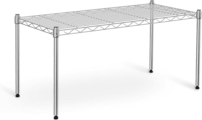 Simple Deluxe 1-Tier Shelving Units, 29.92" W x 13.78" D x 14.96" H Steel Wire Rack Storage Shelving Organizer, Chrome by SimpleDeluxe