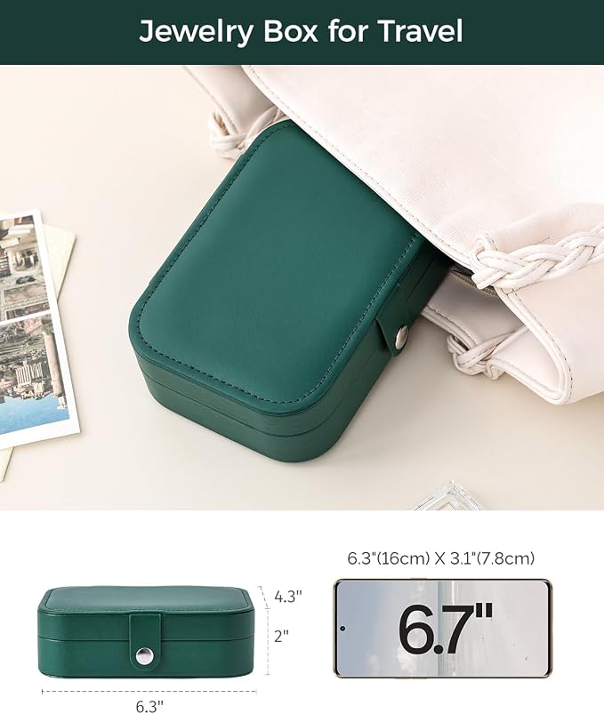 CASEGRACE Jewelry Box For Women Portable Travel Jewelry Case for Necklace Earring Rings Jewelry Holder Case Gift Box Girls - Image 3