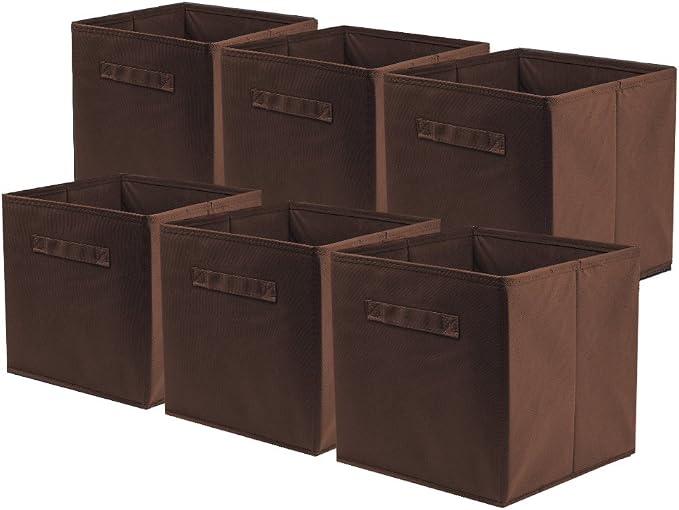 ShellKingdom Foldable Fabric Storage Cubes And Cloth Organizer Drawer For Closet And Toys, 6 Pack (Chocolate) by ShellKingdom