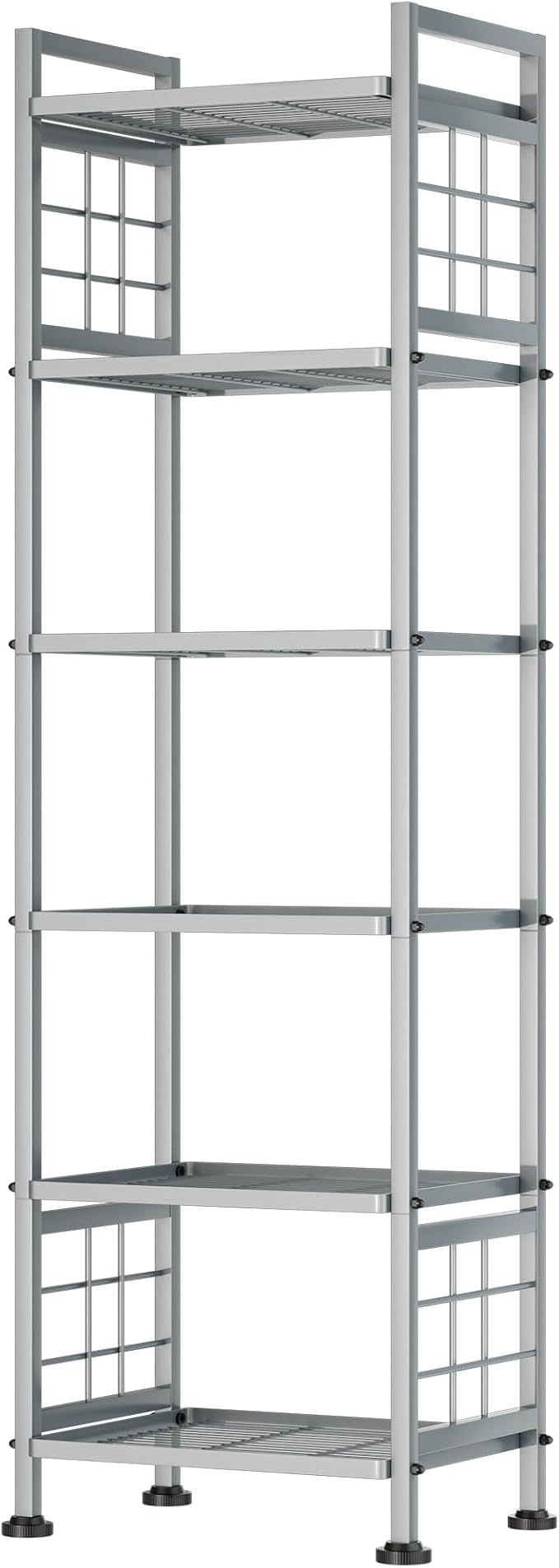 GIOTORENT 6-Wire Standing Storage Shelf, Metal Shelving Unit Pantry Rack for Laundry Kitchen Bathroom Organizer(Silver) by GIOTORENT
