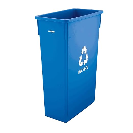Winco Slim Commercial Trash Can/Waste Container, 23 Gallon Recycle, Blue by Winco