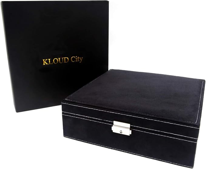Two-Layer Jewelry Box Organizer Display Storage case with Lock (Black) - Image 6