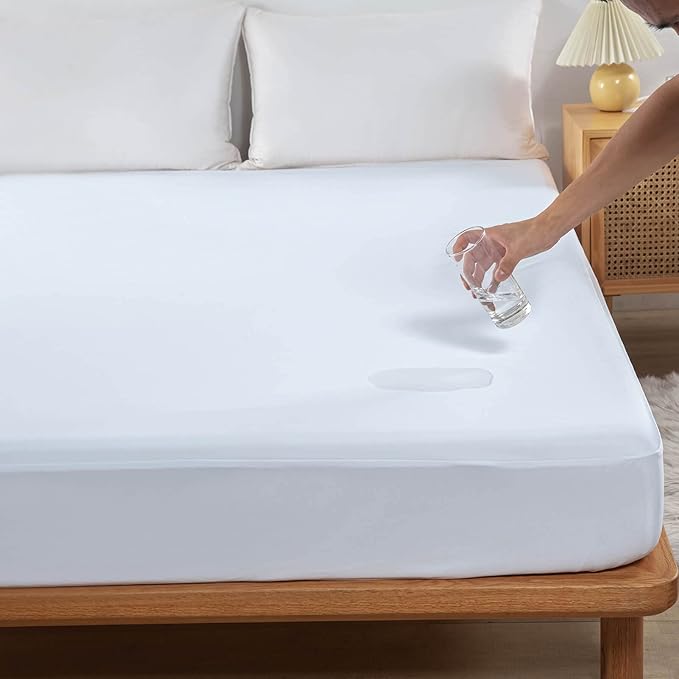 Kingnex Twin XL Mattress Protector Waterproof for Extra Long Twin College Dorm Bed Fitted Sheet Style Mattress Cover