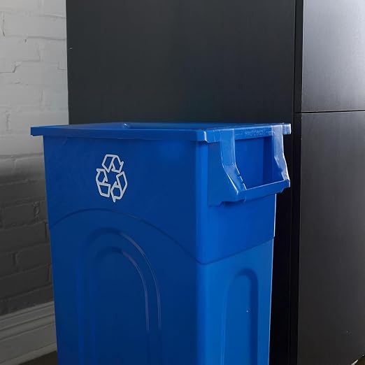 United Solutions Highboy Recycling Container, 23 Gallon, Space Saving Slim Profile and Easy Bag Removal for Indoor or Outdoor use, Recycle Blue, Plastic - Image 6