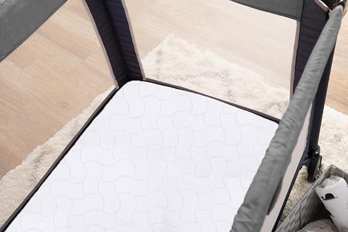 American Baby Company 2 Pack Waterproof Fitted Pack and Play Mattress Protector 39" x 27" - Quilted, Noiseless, Soft & Breathable Playpen and Pack n Play Mattress Cover
