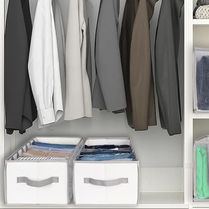 Univivi Closet Clothes Organizers Wardrobe Clothes Organizer Sweaters Organizer for Closet, 7 Grids Upgraded Large Capacity T-Shirt Organizers for Jeans, Pants, Sweaters, Underwear - Set of 4 - Image 5