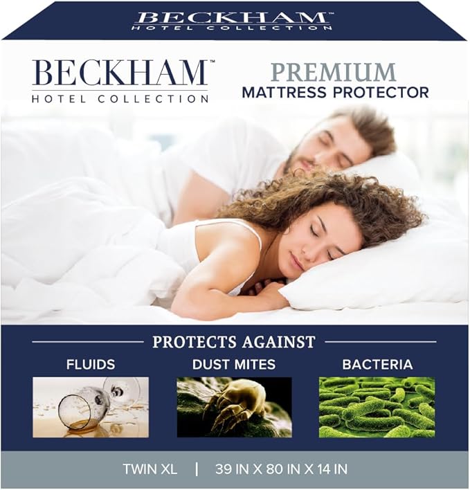 Beckham Hotel Collection Mattress Protector — Hotel-Grade Cotton Blend, Silent Waterproof Protection, Low-Profile Design That Preserves Mattress Feel, Twin XL