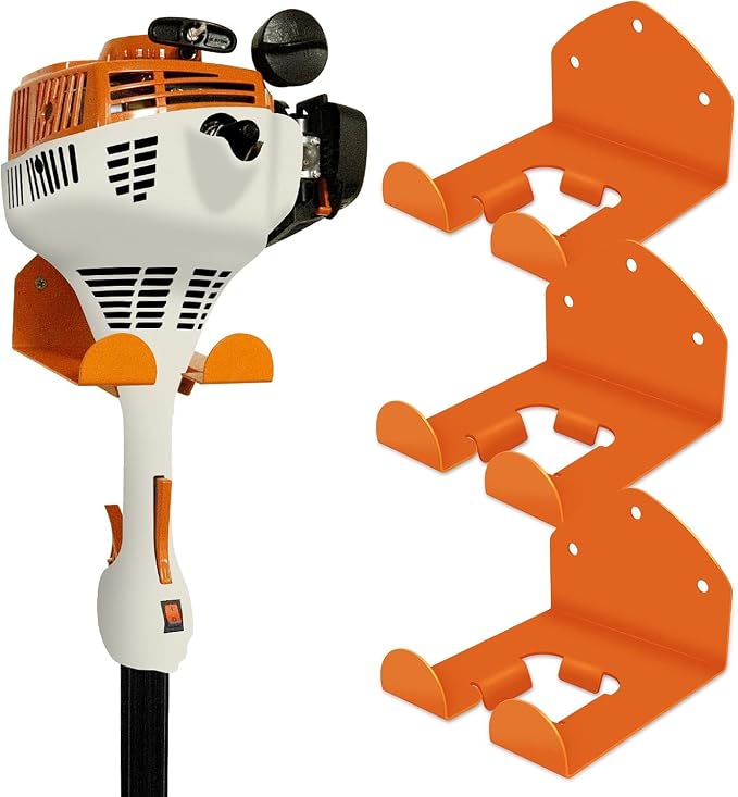 FLEXI RODS Garage Storage Garage Organizer Trimmer Rack Garden Power Tool Hanger for Grass Trimmer, Hedge Trimmer, Garages Wall, Garag Trimmer, Garden Tools, 3 Pack by FlexiRods