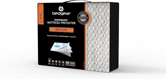 Bedgear Twin XL Dri-Tec Waterproof Mattress Protector – Adjustable Base Compatible, Washable & Breathable with Deep Pockets – Fits 18” Mattress – White