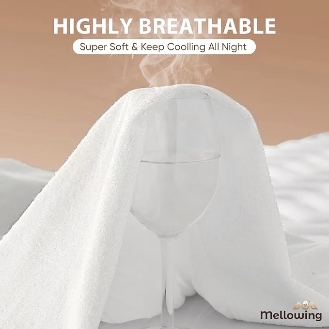 100% Terry Cotton Split Top King 36" Mattress Protector for Adjustable Bed- Flex Mattress Cover Ultra Soft Durable Waterproof Breathable Machine Washable Fitted Sheet Fits up to 15'' Deep Pocket