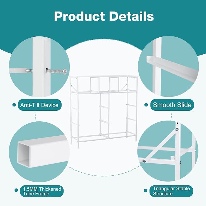 OLIXIS 9 Drawers Storage Organizers Units, Closet Organizers and Storage for Clothes, Fabric Storage Drawer for Living Room, Chest of Dresser in 39.4" D x 11.8" W x 39.9" H, White - Image 7