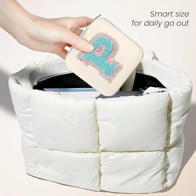 SANDJEST Personalized Jewelry Box, White Travel Jewelry Box with Initial P, Small Monogrammed Jewelry Case Organizer for Girls Women Teen Kids, Mini Travel Essentials Gifts for Birthday Christmas - Image 5