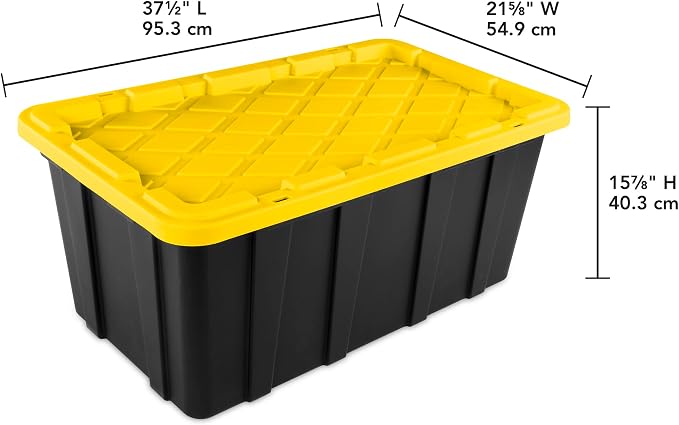 Sterilite 8-Pack Industrial Tote, Plastic Storage Container Bins with Lids, 38 Gallon - Heavy-Duty Organizing Containers for Closet, Bathroom, and Office - Image 2