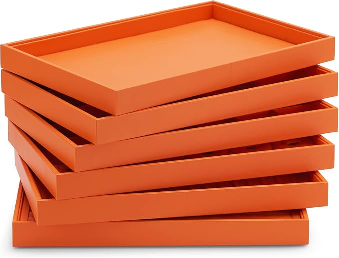 Oirlv Luxury Leather Ring Earring Organizer Tray Stackable Jewelry Display Tray Ring Storage - Image 3