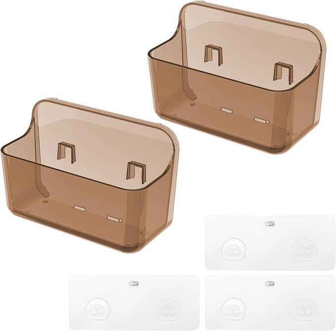 Diesisa 2pc Acrylic Wall Mount Organizer, Adhesive Cabinet Door Organizer,Acrylic Bathroom Shelves for Wall,No Drilling Hang Walls,with Self Adhesive Tape, for Bathroom, Kitchen, Living Room - Image 8