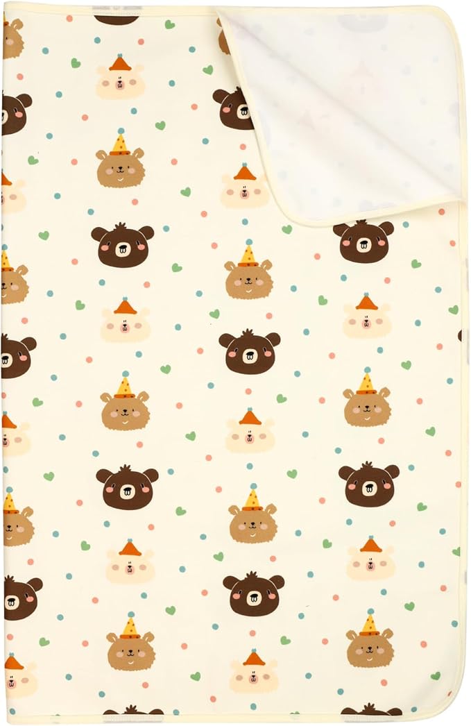 Pee Pads for Kids Waterproof Crib Pad - Reusable Potty Training Pads for Bed, Washable Toddler Mattress Pad Protector, Unisex for Toddlers Adults Elderly & Pets(Cute Bear, 31 x 39 Inch)
