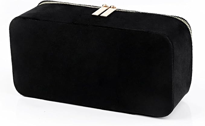HofferRuffer Jewelry Box Organizer for Women Girls, Travel Jewelry Case with Portable Zipper Bags, Jewelry Storage Ideal for Travel & Home Organization (12pcs-Black Velvet) - Image 5