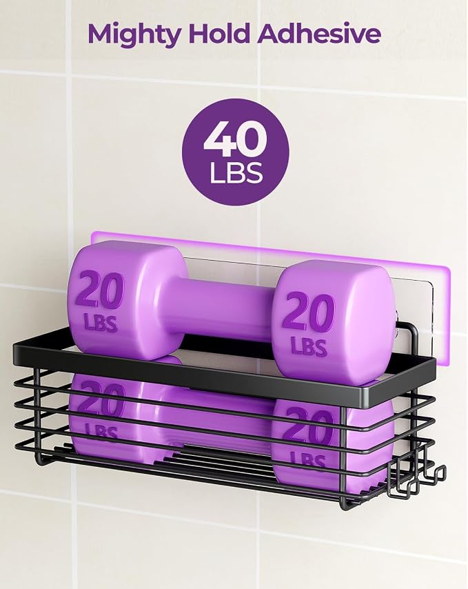 ODesign Shower Caddy 3 Pack SUS304 Stainless Steel-No Drilling-Shower Bathroom Shelves Rack,Rustproof Wall Mounted,Adhesive Shower Shelf Basket Organizer-Black - Image 3