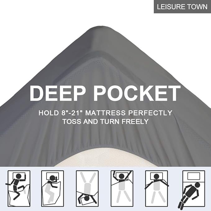 LEISURE TOWN Cotton Twin XL Mattress Pad Fitted Quilted Mattress Cover Pillow Top Mattress Topper Cooling Soft Breathable Mattress Protector with 8-21 Deep Pocket,Machine Washable (39x80 Grey)