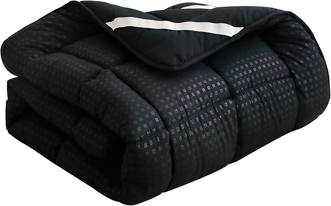 Quilted Fitted Mattress Pad, Elastic Fitted Mattress Topper Protector and Cover Stretches up to 14 Inches Deep, 4 Anchor Elastic Bands, Machine Washable (Black, King)