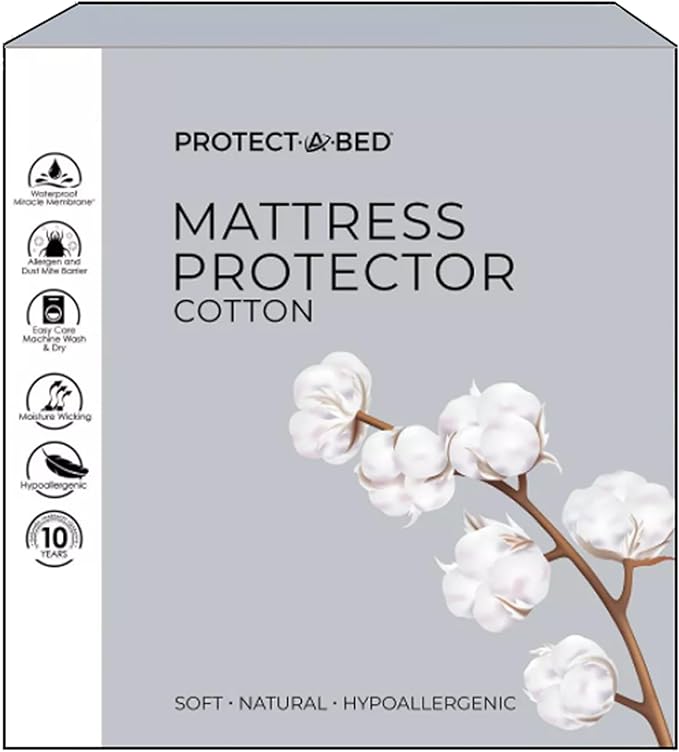 Protect-A-Bed Cotton Jersey Mattress Protector, Twin XL
