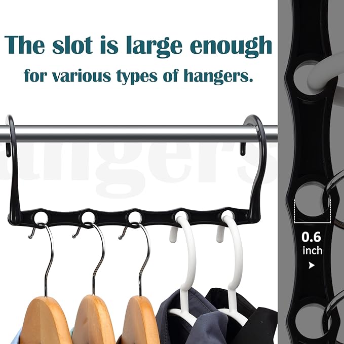 AMKUFO 6 Pack-Closet-Organizers-and-Storage, Magic-Hangers-Space-Saving-for-Clothes, Closer-Organizer-for-Closet-Organization, Space-Saver-Hanger-Organizer-for-Multipurpose, Dorm-Room-Essentials - Image 5