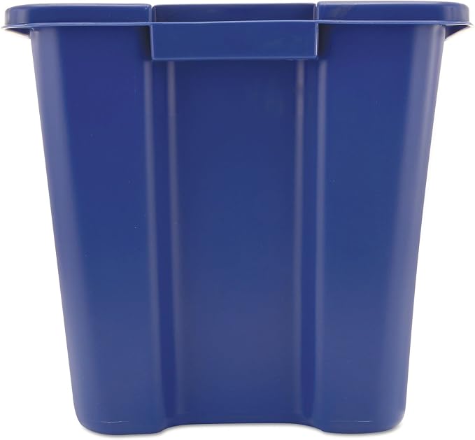 Rubbermaid Commercial Products, Recycling Bin/Box, Stackable, 14 GAL, Blue, for Indoors/Outdoors/Garages/Homes/Commercial Facilities - Image 2