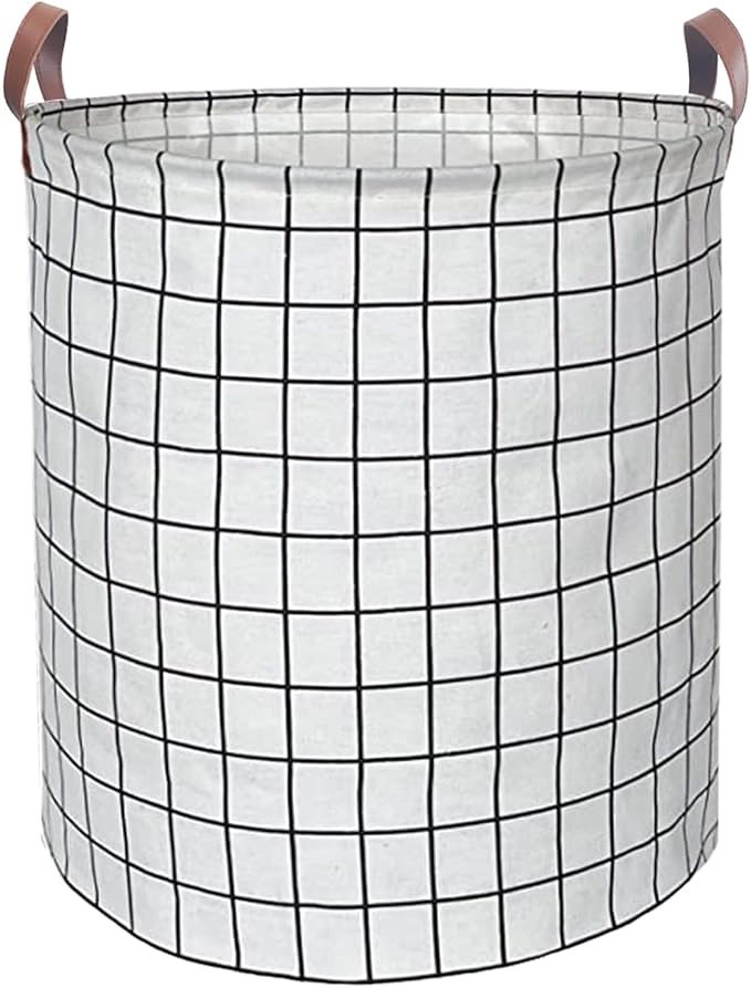 Waterproof Laundry Hamper Collapsible Laundry Basket Leather Handle Laundry Bag Large Clothes Storage Toy Organization for Bathroom Bedroom Laundryroom College Dorms (Laundry Basket-003) by %E2%80%8ETeLUVHome