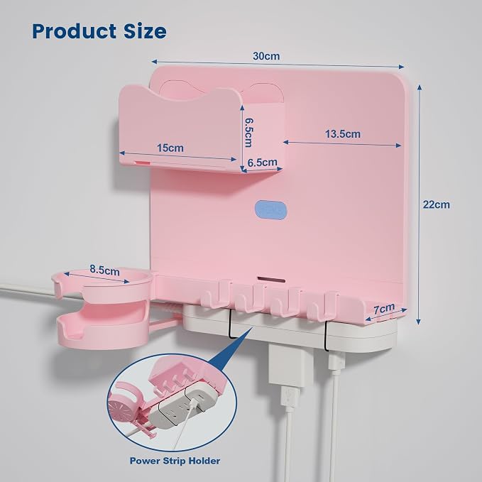 Floating Shelves for Bedside Shelf Accessories Organizer, Wall Mount Self Stick On, Cute Room Decor Aesthetic, Girls Room Decor, Cool Stuff for Bedroom Storage and Organization (Pink) - Image 2
