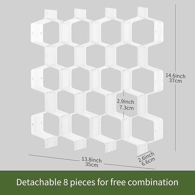 Honeycomb Separator Adjustable Drawer Organizer Divider for Underwear Belt-Scarf Socks Organizer (White(1pc)) - Image 2