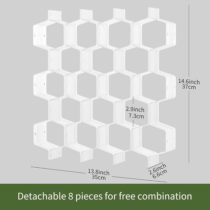 Honeycomb Separator Adjustable Drawer Organizer Divider for Underwear Belt-Scarf Socks Organizer (White(4pcs)) - Image 2