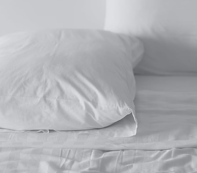 RUVANTI 100% Cotton Sheets – California King Percale Bedding, Cooling & Breathable, Durable with a Crisp, Soft & Comfortable Feel, 14" Deep Pocket, 4-Piece Set, Quiet Gray