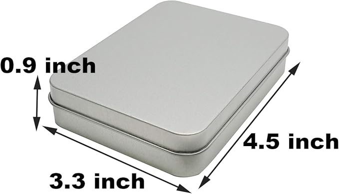 Hulless 6 Pcs Metal Hinged Tin Box Container Mini Portable Small Storage Container Kit with Lid for Home Storage 4.5x3.3x0.9 Inch, Silver - Image 2