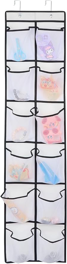 GOMAJI 12 Large Pockets Over Door Hanging Shoe Organizer, White by GOMAJI