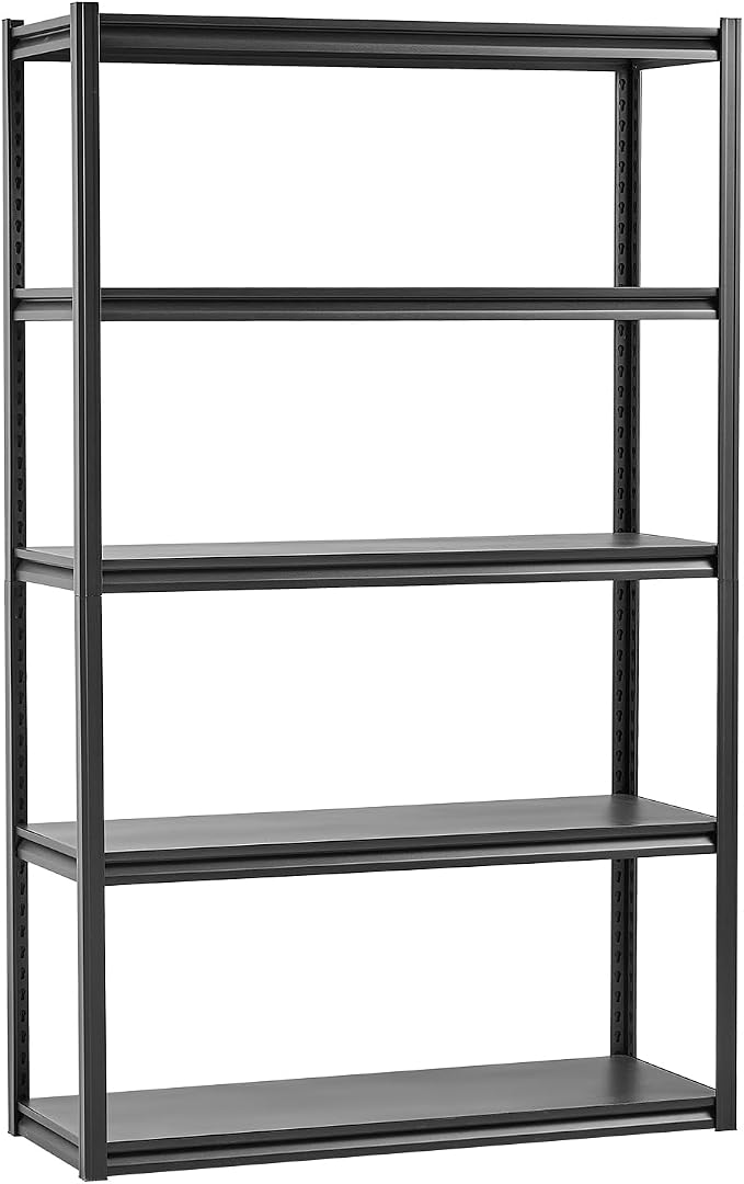 VEVOR Storage Shelves, 3000 lbs, 5 Tier Garage Storage Shelving, 18" D x 48" W x 78" H Adjustable Metal Shelves for Garage Shelves Utility Rack Shelf, Ideal for Kitchen, Warehouse, Basement, Black - Image 9