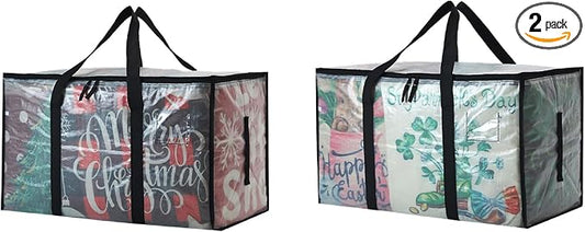 2 Pack Heavy Duty 93L (24.5 Gallon) Stackable Plastic Storage Bins with Lids, Clear Totes – For Home Organization and Storage, Sturdy and Reusable Alternative to Moving Bags by Unknown