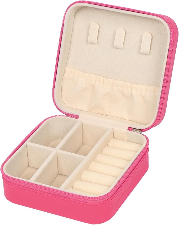 MFXIP Travel Jewelry Case Small Jewelry Box Jewelry Organizer Storage Case Portable PU Leather Mini Jewelry Travel Case for Girls Womens Earring, Necklace, Rings,Bracelets by MFXIP