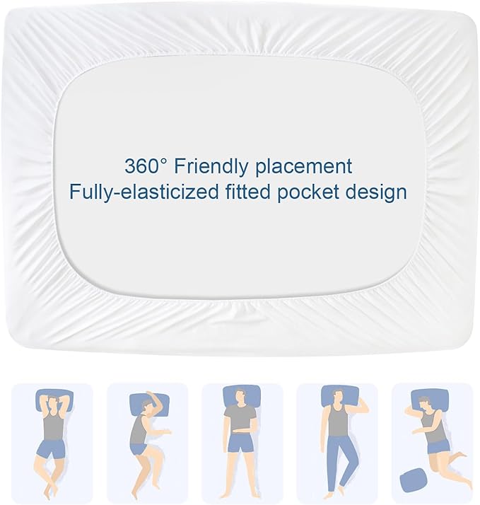 Sofa Bed Queen Mattress Protector Pad Waterproof Quilted 60" X 72", Breathable & Cooling Queen Sleeper Sofa Mattresses Pad Cover Fitted with Deep Pocket Up to 8", (White)