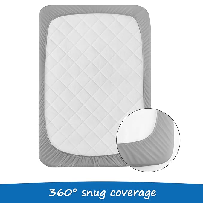 Bassinet Mattress Pad Cover Fit for AirClub/AMKE 3 in 1/HARPPA/TCBunny/MiClassic and Milliard Bedside Sleeper, Waterproof Bassinet Mattress Protector Quilted Bassinet Sheets (21" x 35") 2 Pack