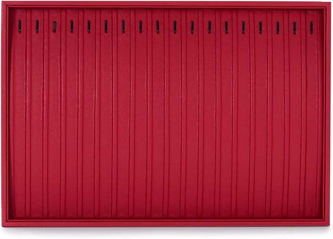 Oirlv Gorgeous Red Leather Jewelry Tray Necklace Bracelet Long Chain Storage Stackable Necklace Trays Jewelry Drawer Organizer - Image 3